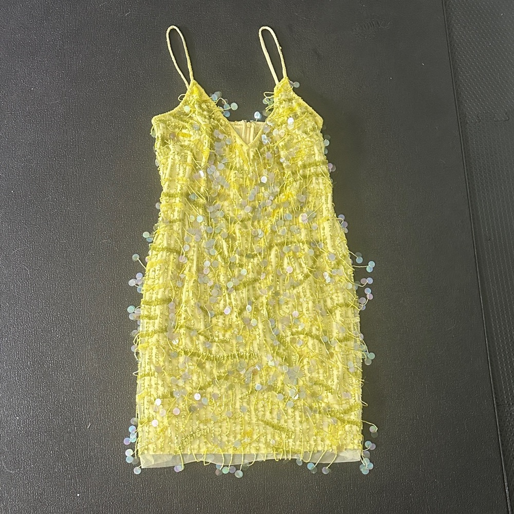 Yellow Sequin Dress